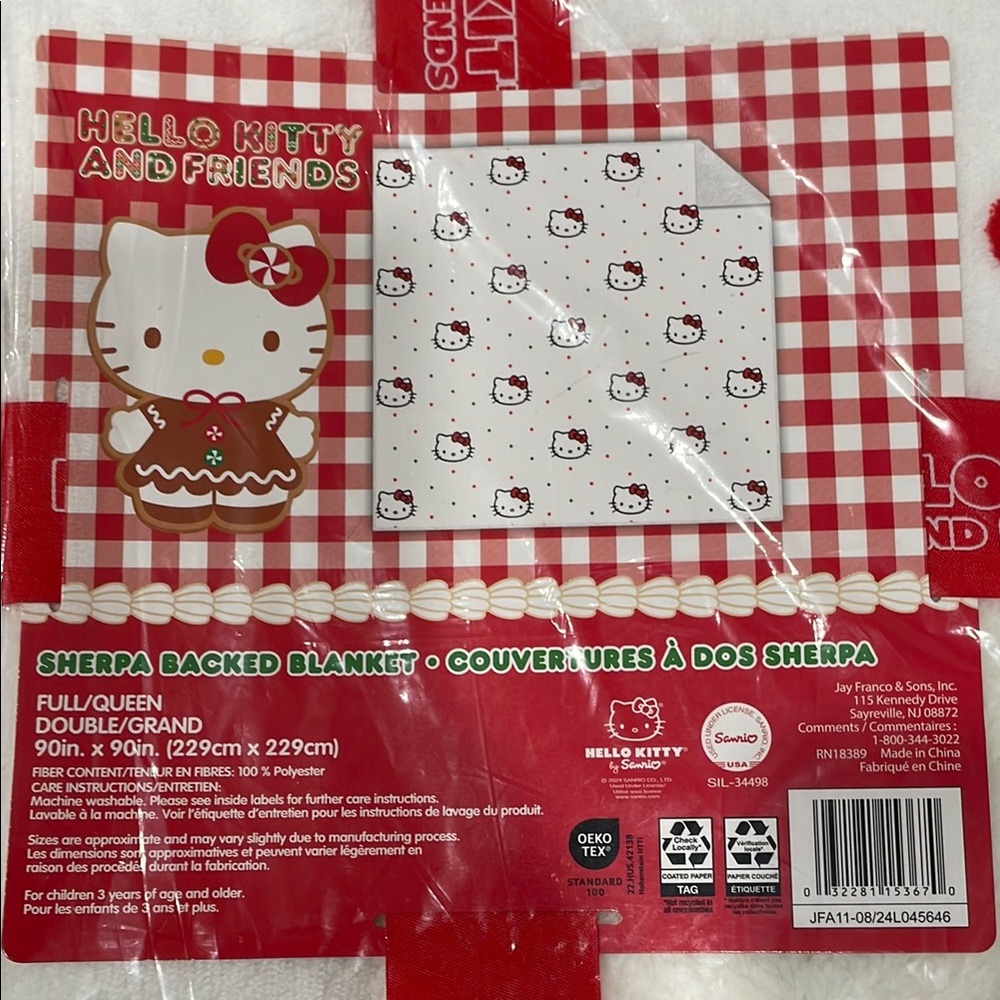 Hello Kitty Sherpa Backed Blanket